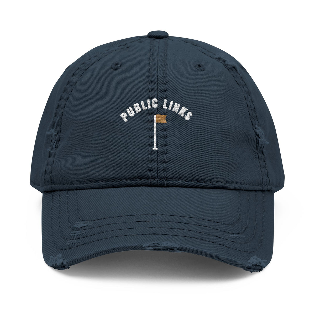 Public Links Arch Dad Hat in Dark Navy, front view