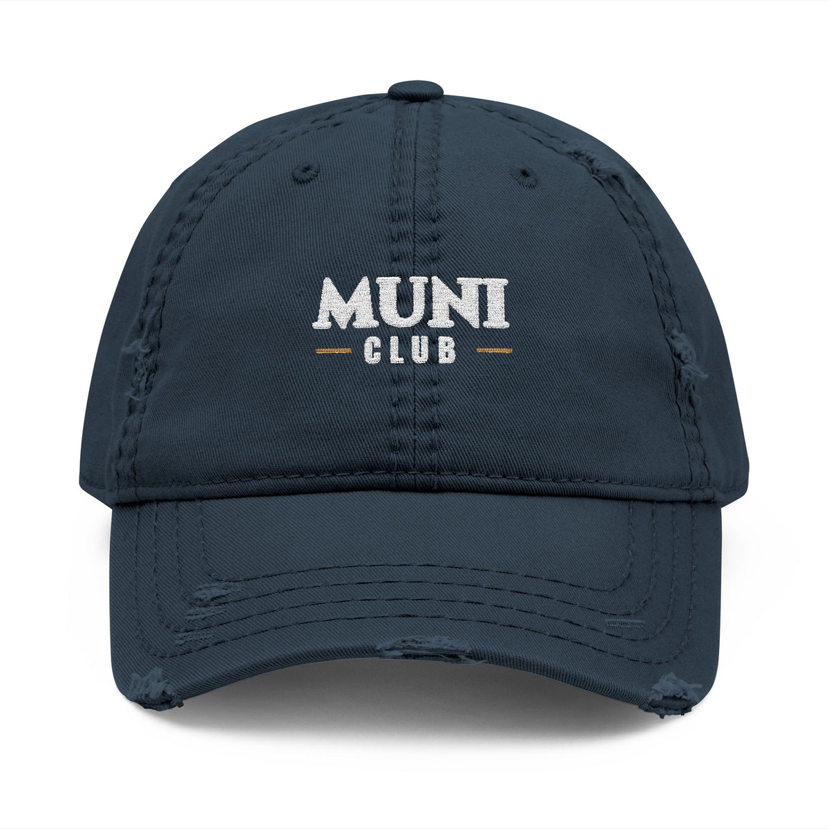 Muni Stack Dad Hat in Dark Navy, front view