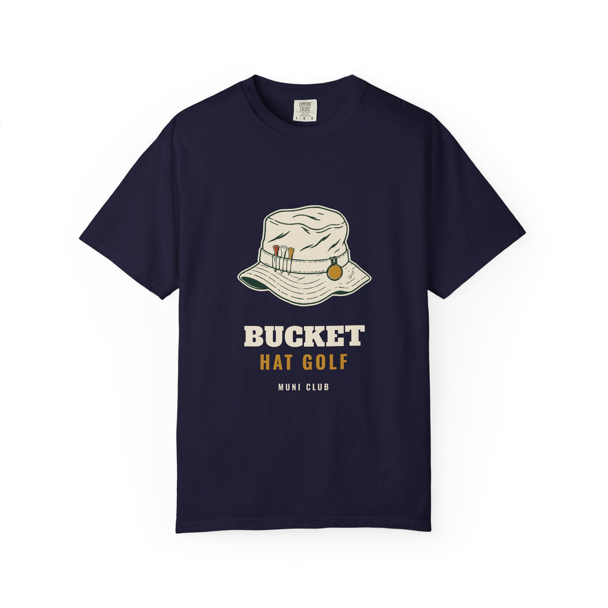 Bucket Hat Golf Tee in True Navy, front view