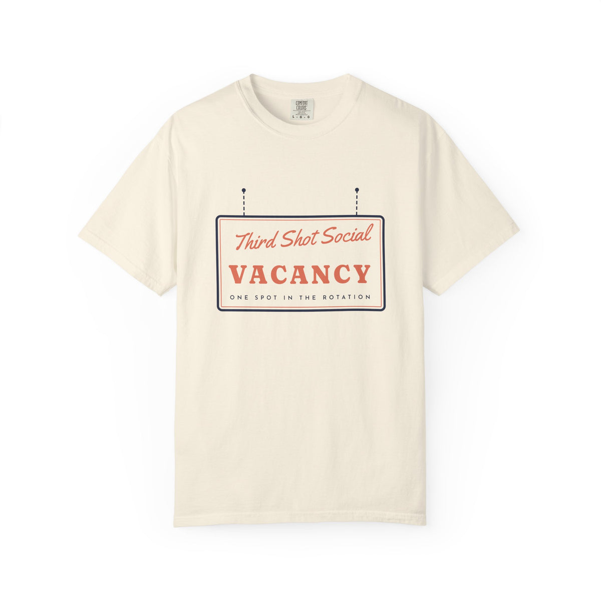 Vacancy Tee in Ivory, front view