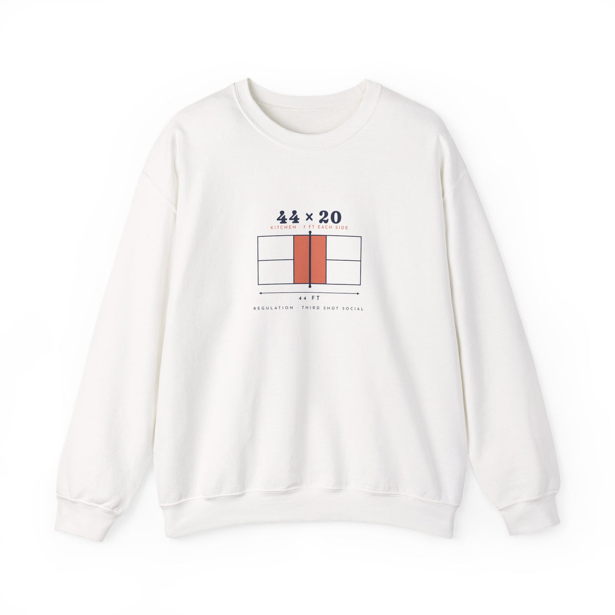 44 × 20 Crewneck in White, front view