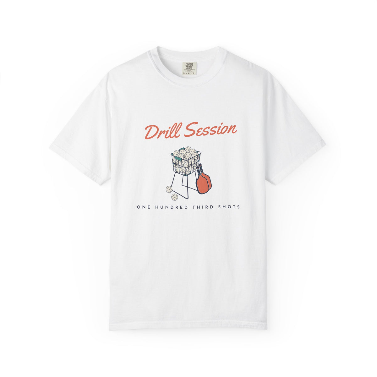 Drill Session Tee in White, front view