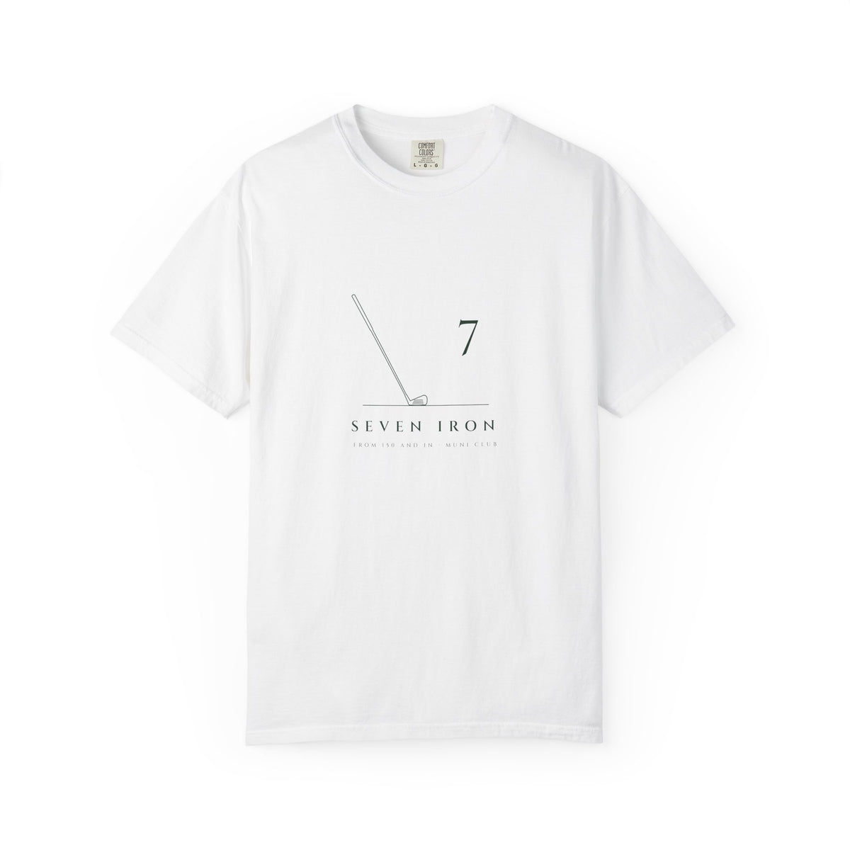 Seven Iron Tee in White, front view