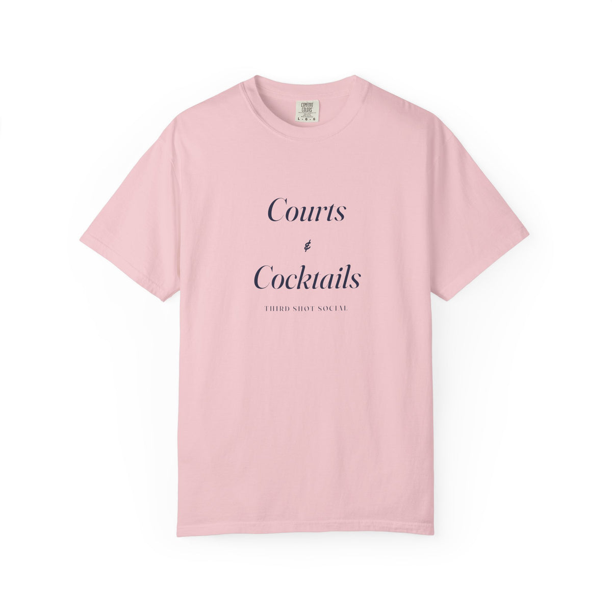 Courts & Cocktails Italic Tee in Blossom, front view