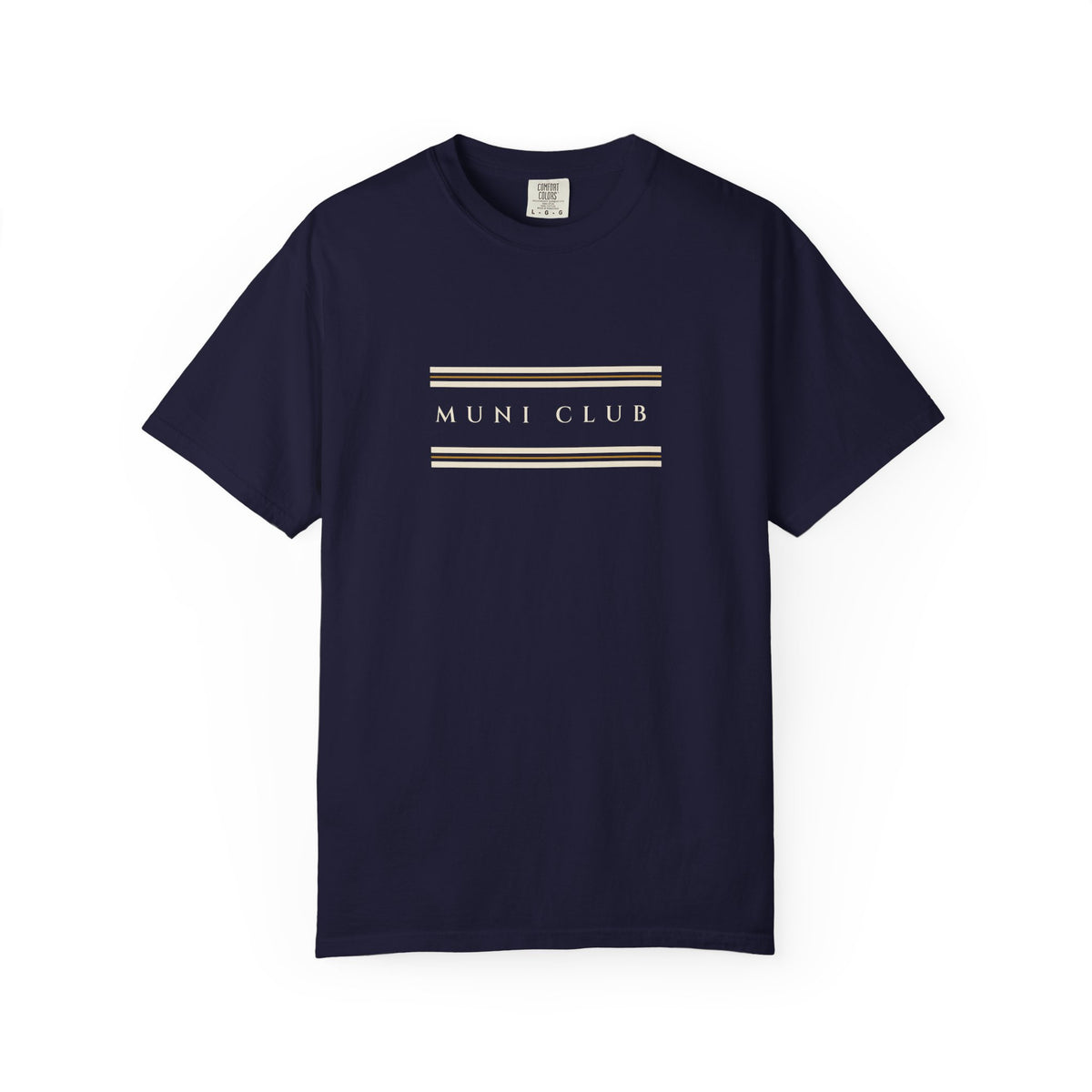Club Stripe Tee in True Navy, front view