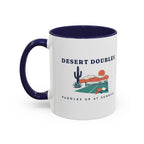 Desert Doubles Mug in Navy, design, handle left