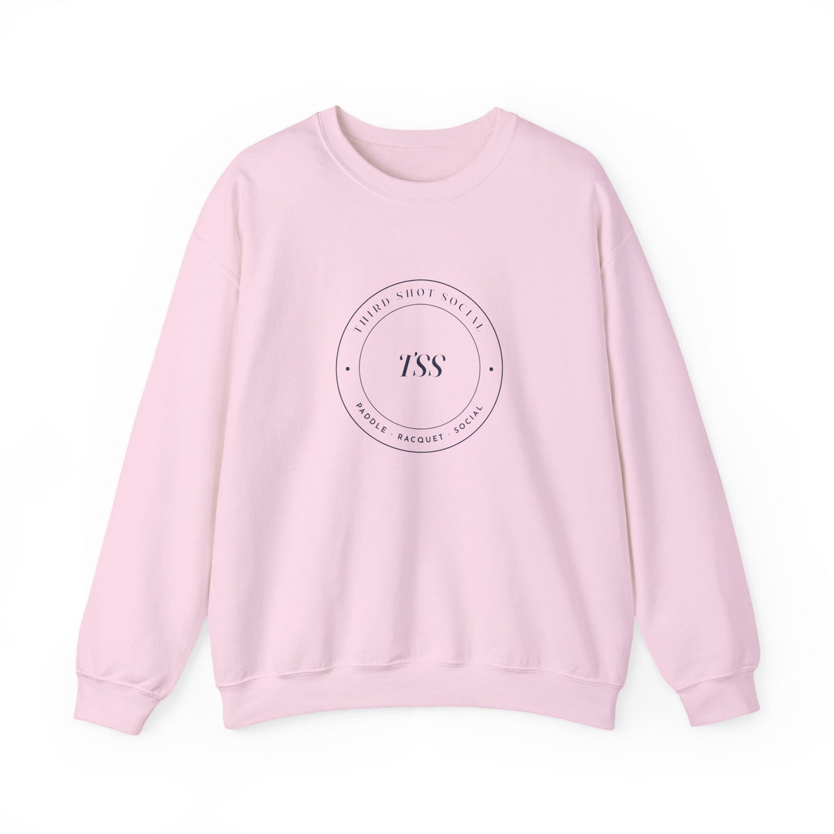 Club Seal Crewneck in Light Pink, front view
