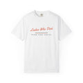 Ladies Who Dink Tee in White, front view