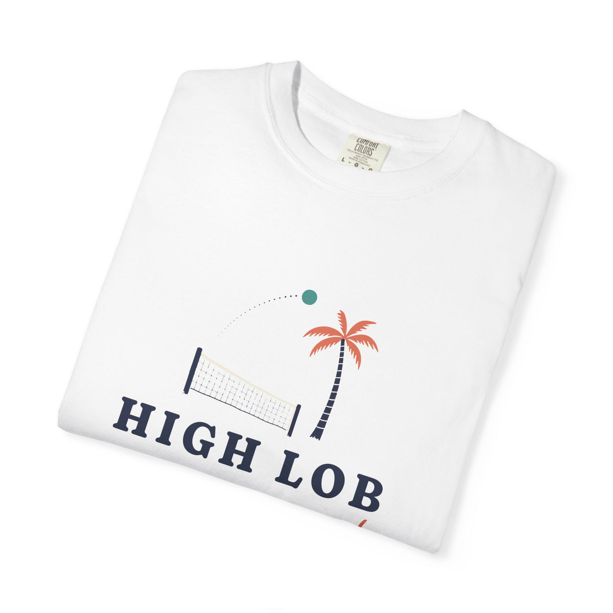 High Lob Tee in White, folded