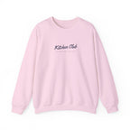Kitchen Club Script Crewneck in Light Pink, front view