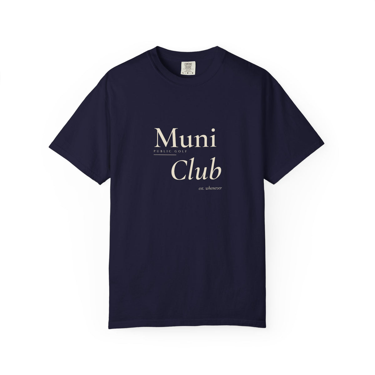 Muni / Club Tee in True Navy, front view