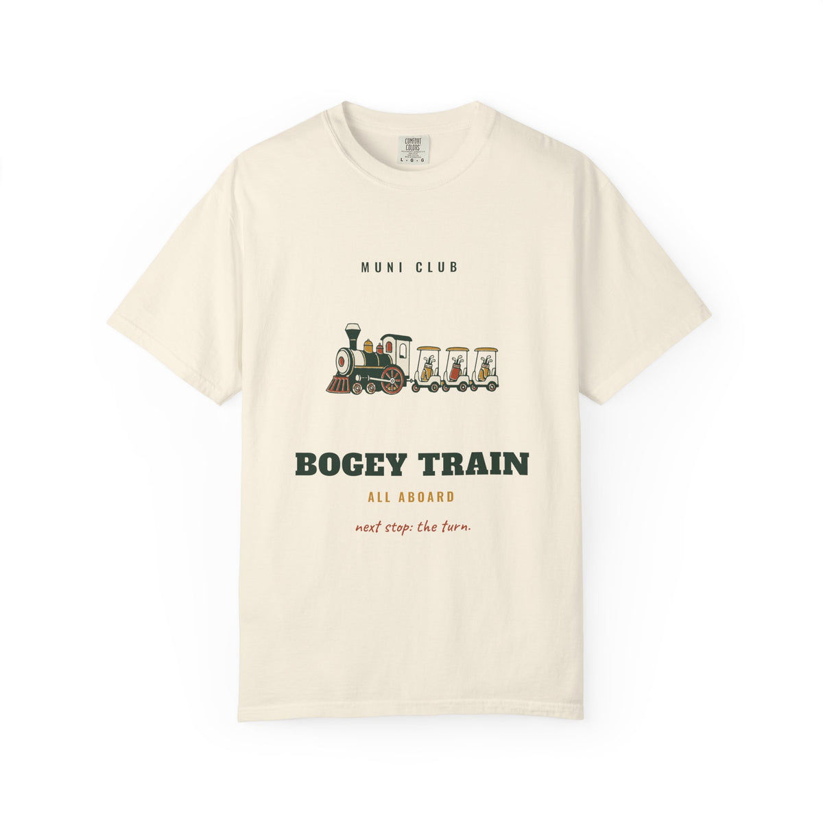 Bogey Train Tee in Ivory, front view