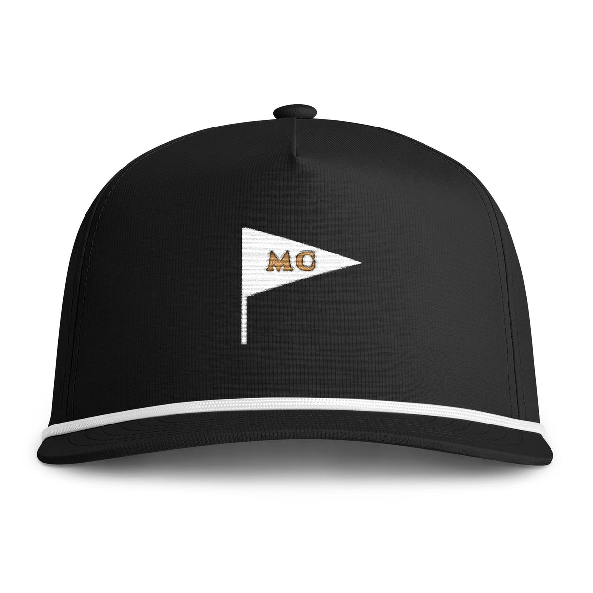 MC Pennant Rope Cap in Black, front view