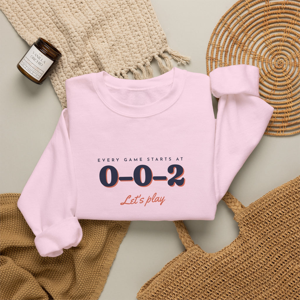 0–0–2 Crewneck in Light Pink, flat lay