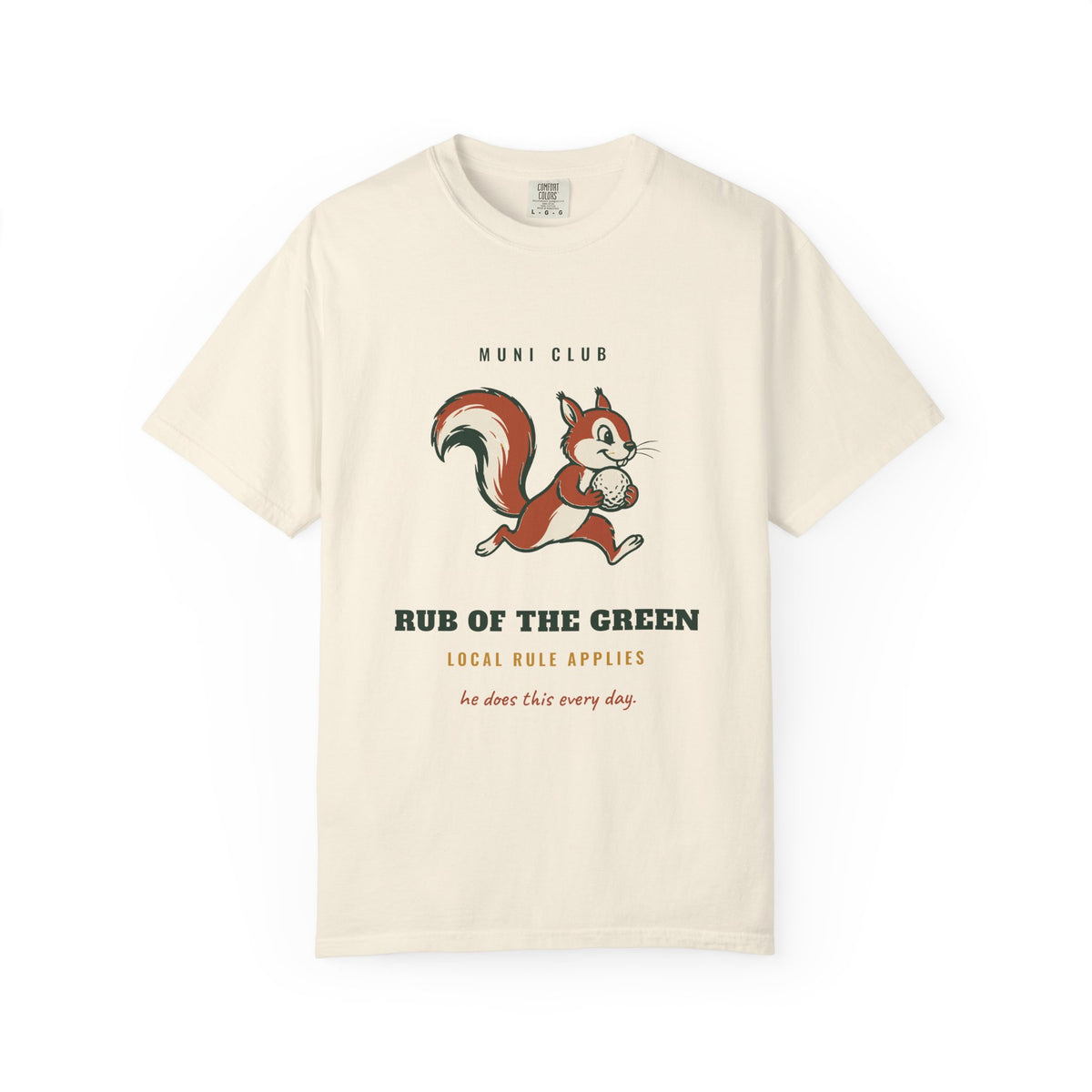 Rub of the Green Tee in Ivory, front view