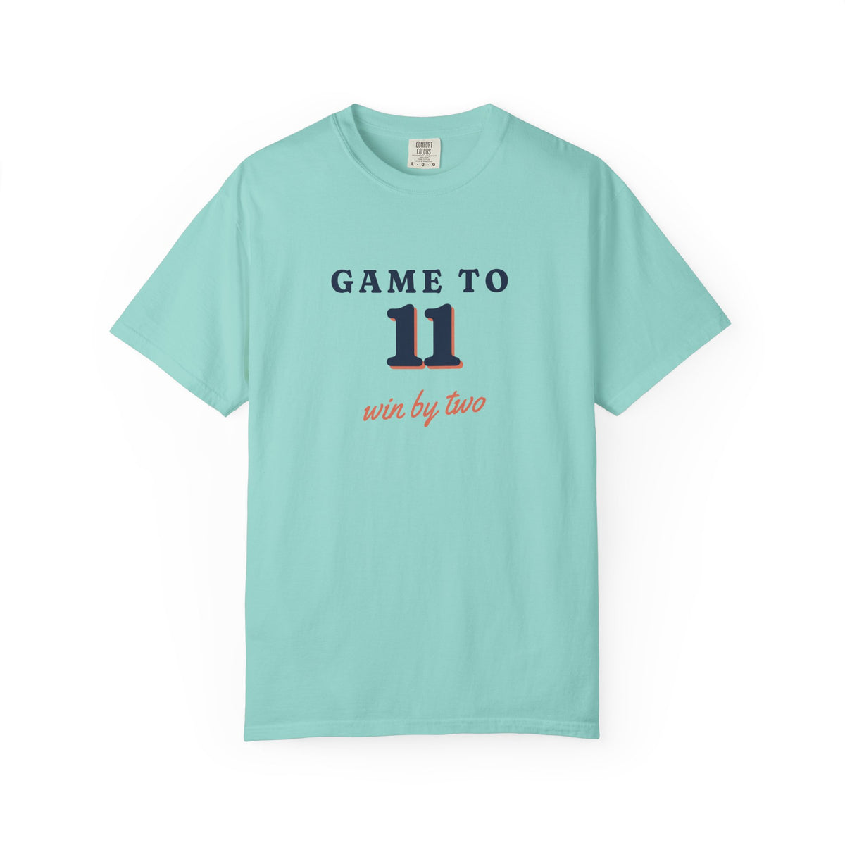 Game to Eleven Tee in Chalky Mint, front view