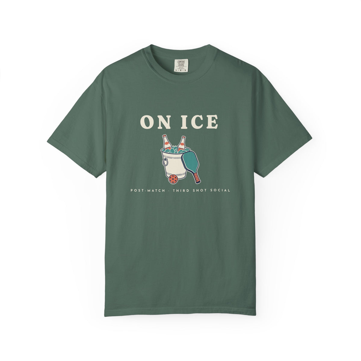 On Ice Tee in Blue Spruce, front view