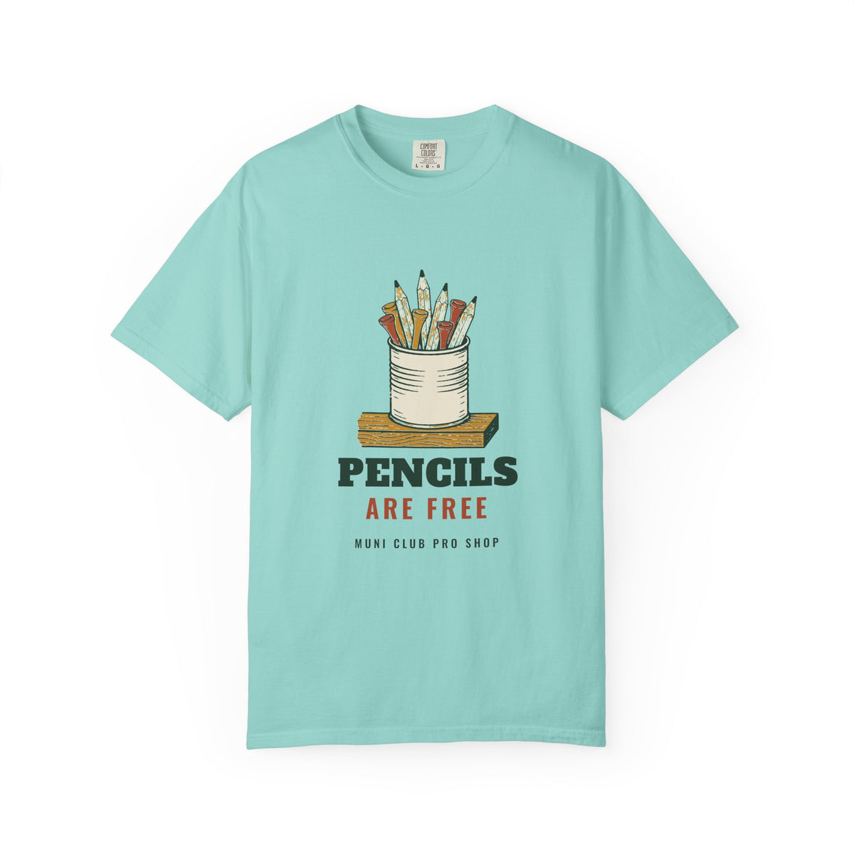 Pencils Are Free Tee in Chalky Mint, front view