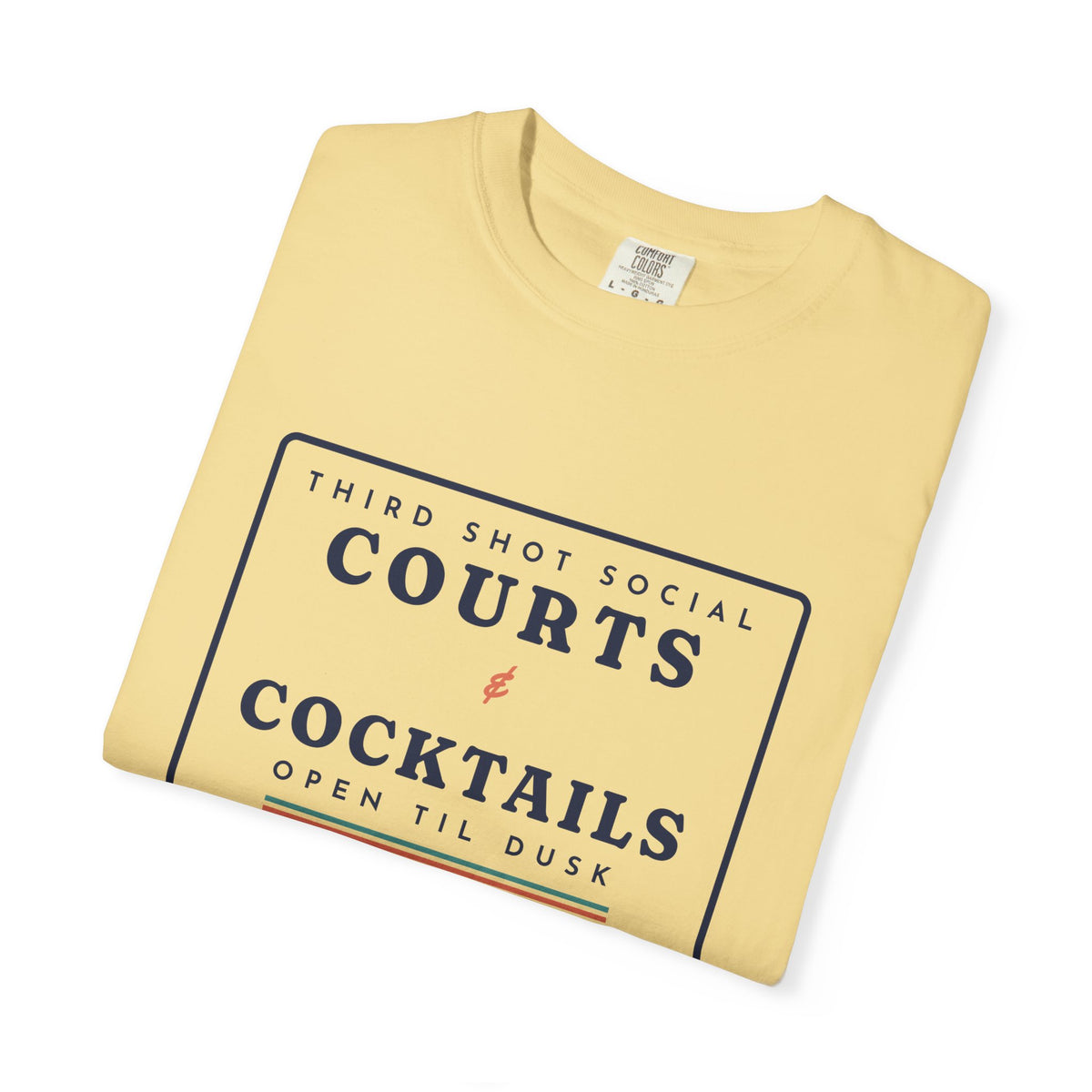 Courts & Cocktails Tee in Butter, folded