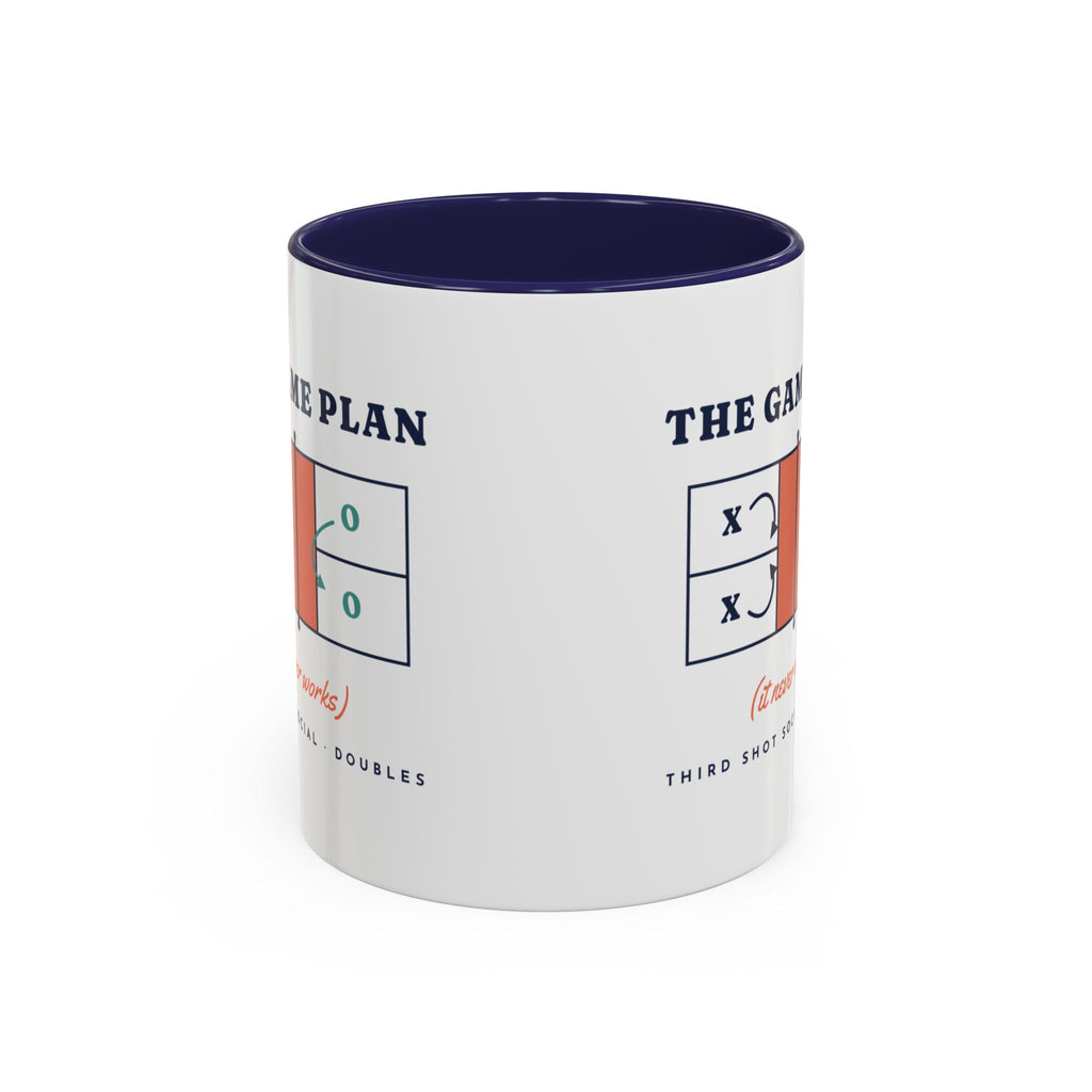 The Game Plan Mug in Navy, corner view