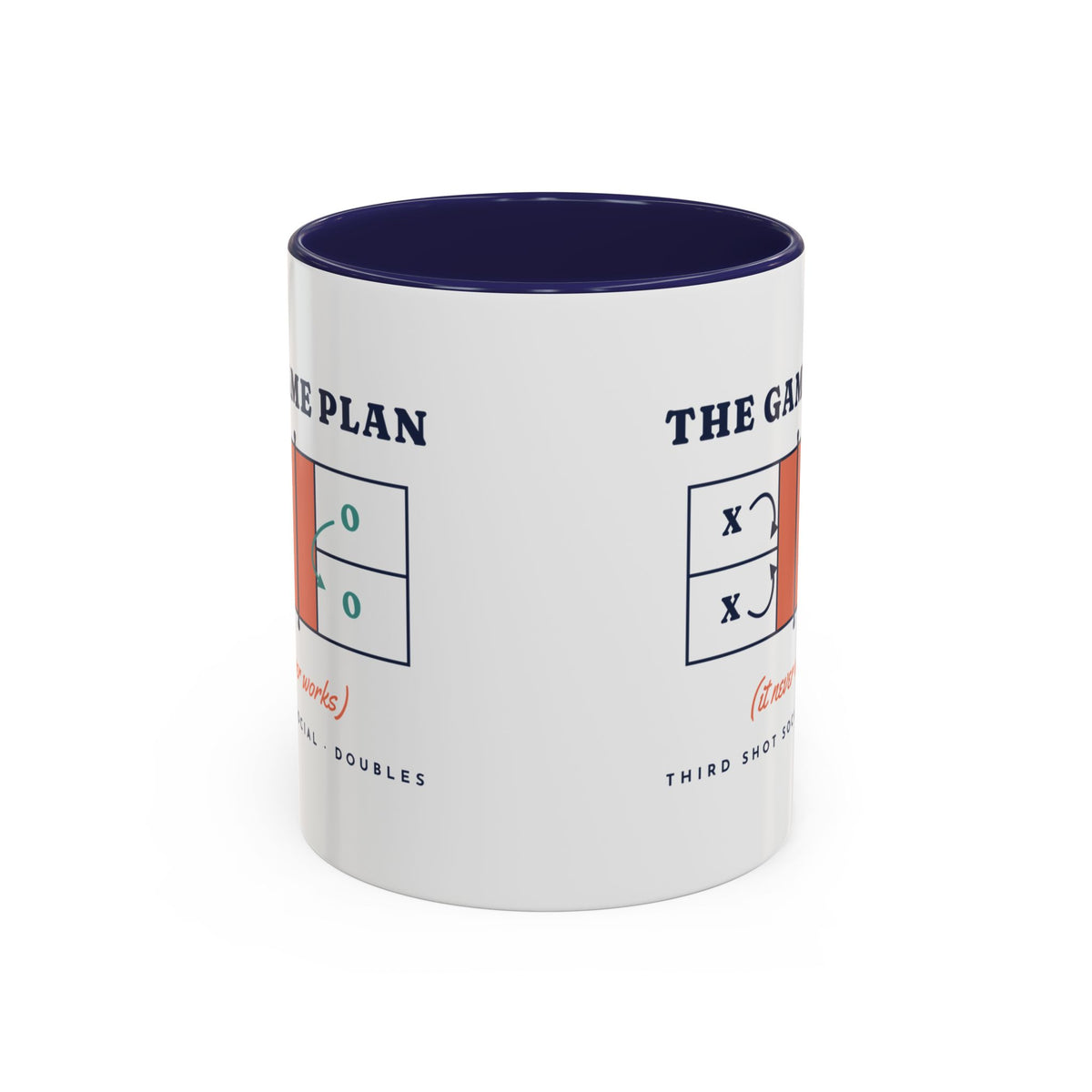 The Game Plan Mug in Navy, corner view