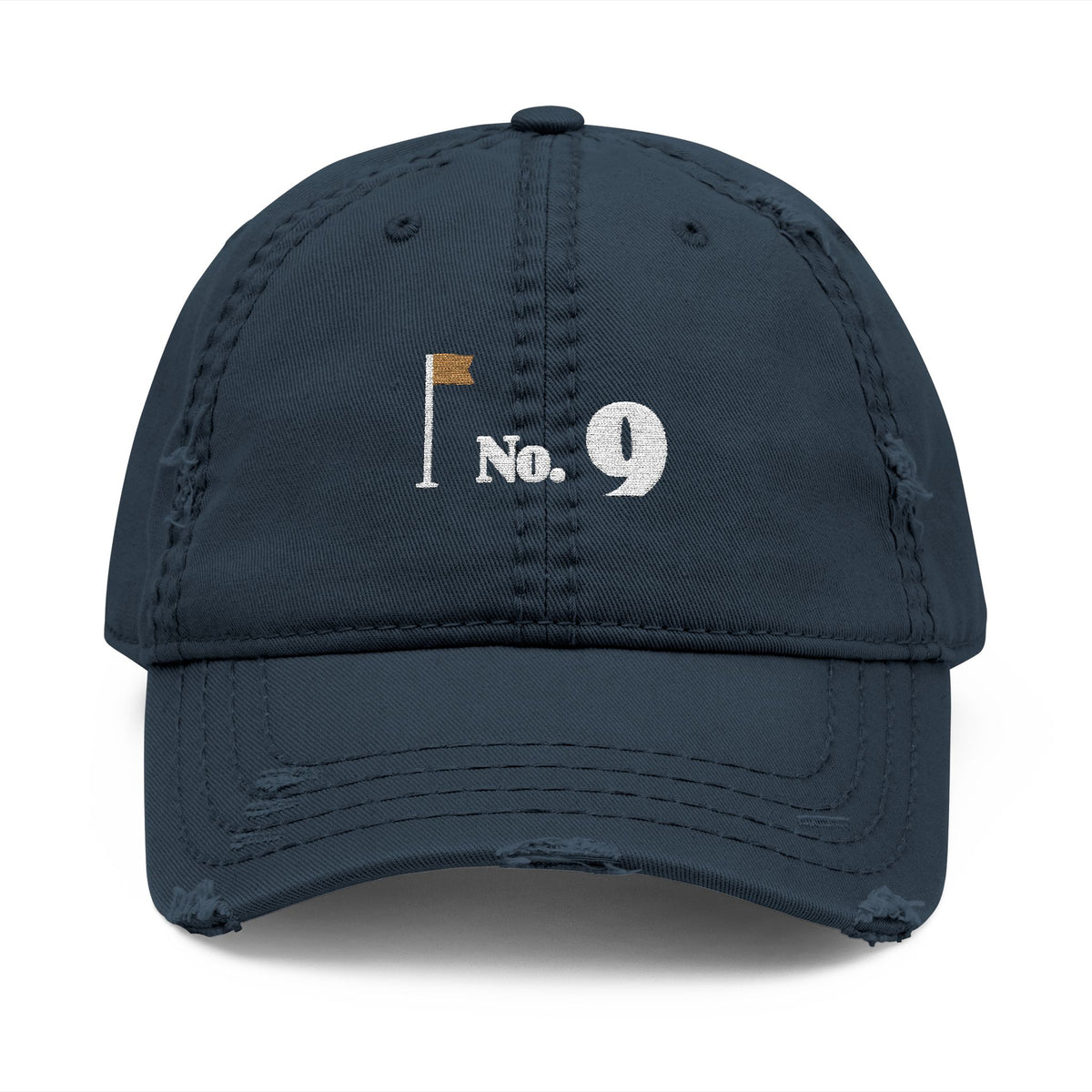 No. 9 Dad Hat in Dark Navy, front view