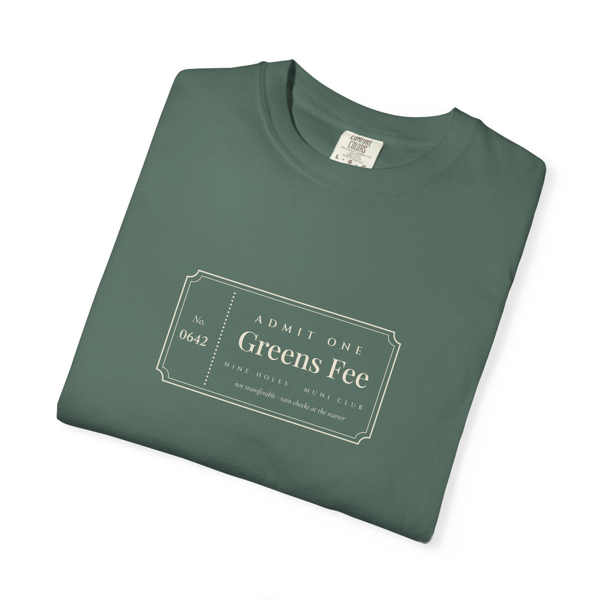 Greens Fee Tee in Blue Spruce, folded