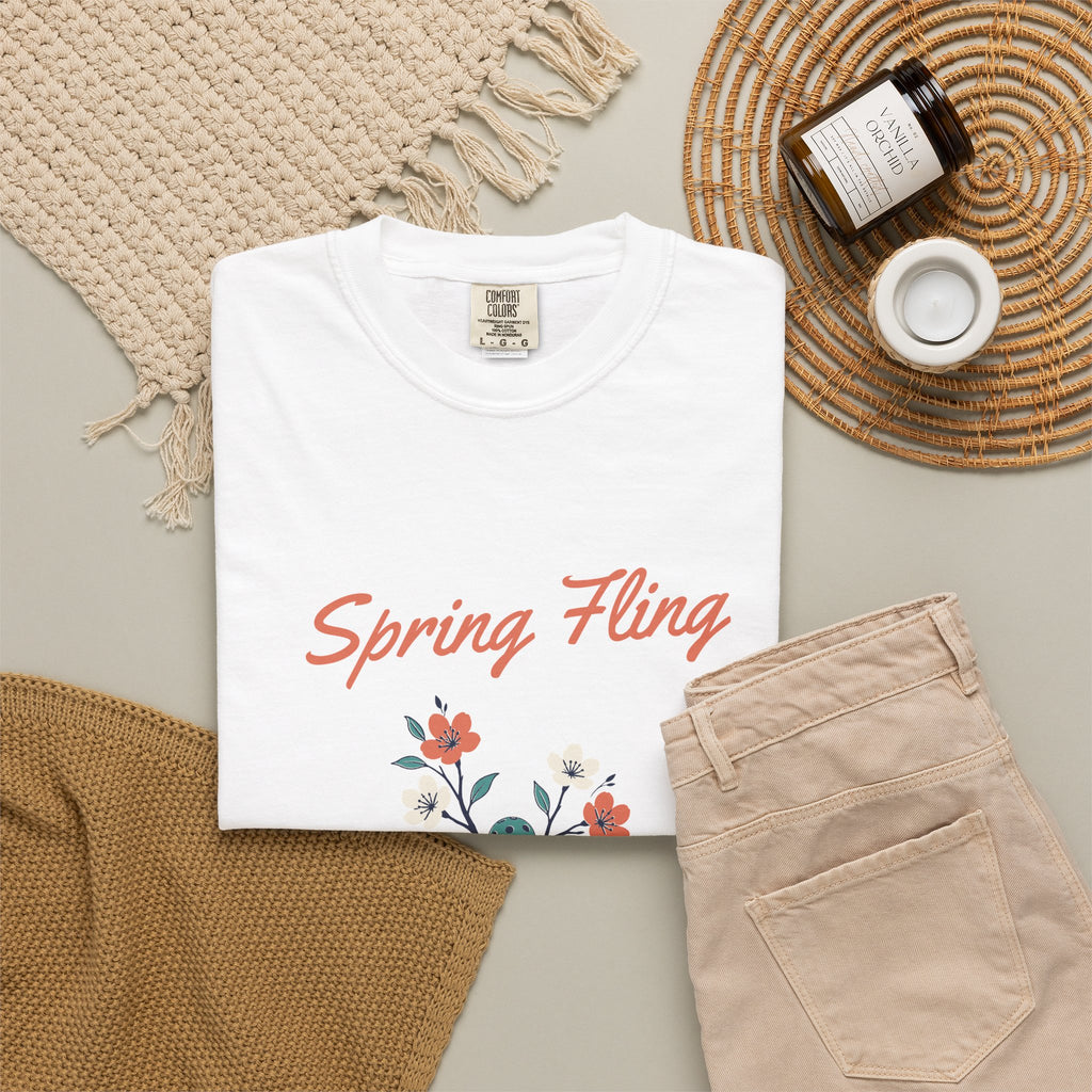 Spring Fling Tee in White, flat lay