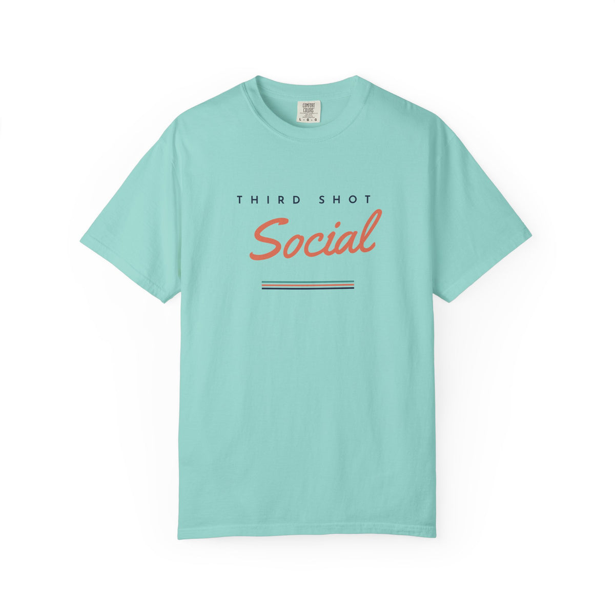 Social Tee in Chalky Mint, front view