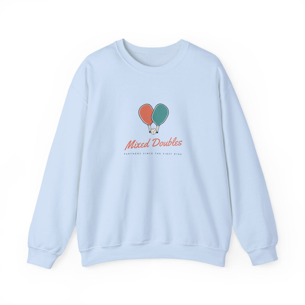 Mixed Doubles Crewneck in Light Blue, front view