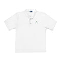 Crossed Irons Polo in White, front view