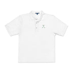 Crossed Irons Polo in White, front view