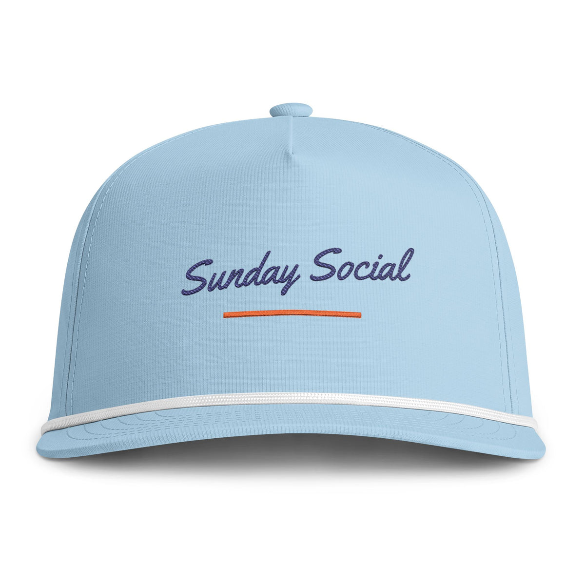 Sunday Social Rope Cap in Chambray, front view