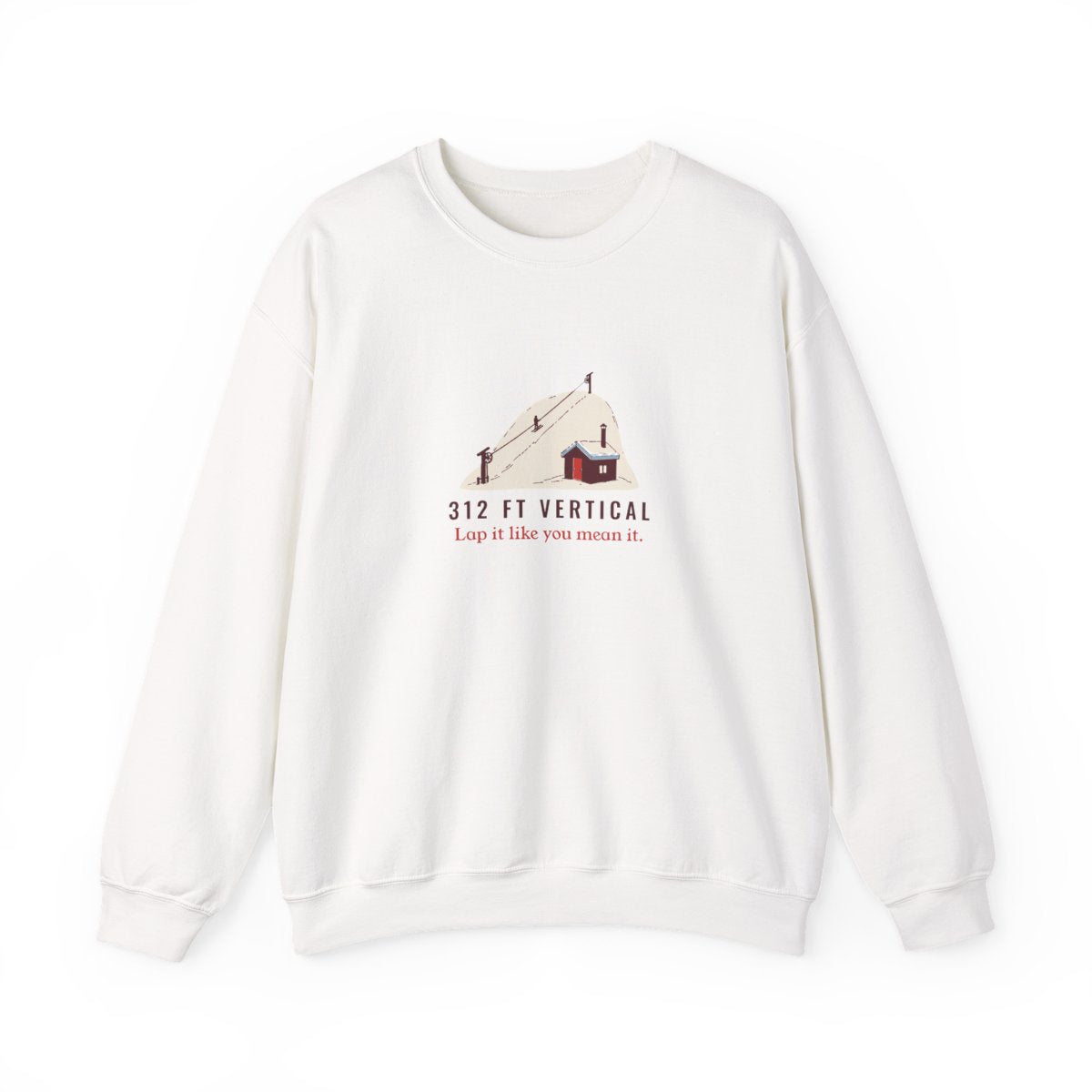 312 Ft Vertical Crewneck in White, front view