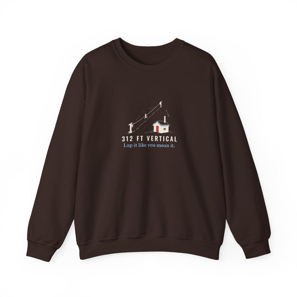 312 Ft Vertical Crewneck in Dark Chocolate, front view