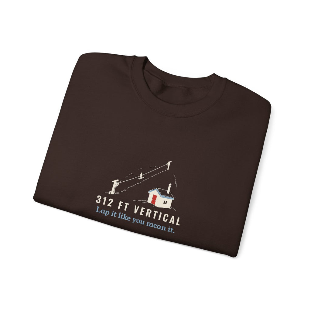 312 Ft Vertical Crewneck in Dark Chocolate, folded