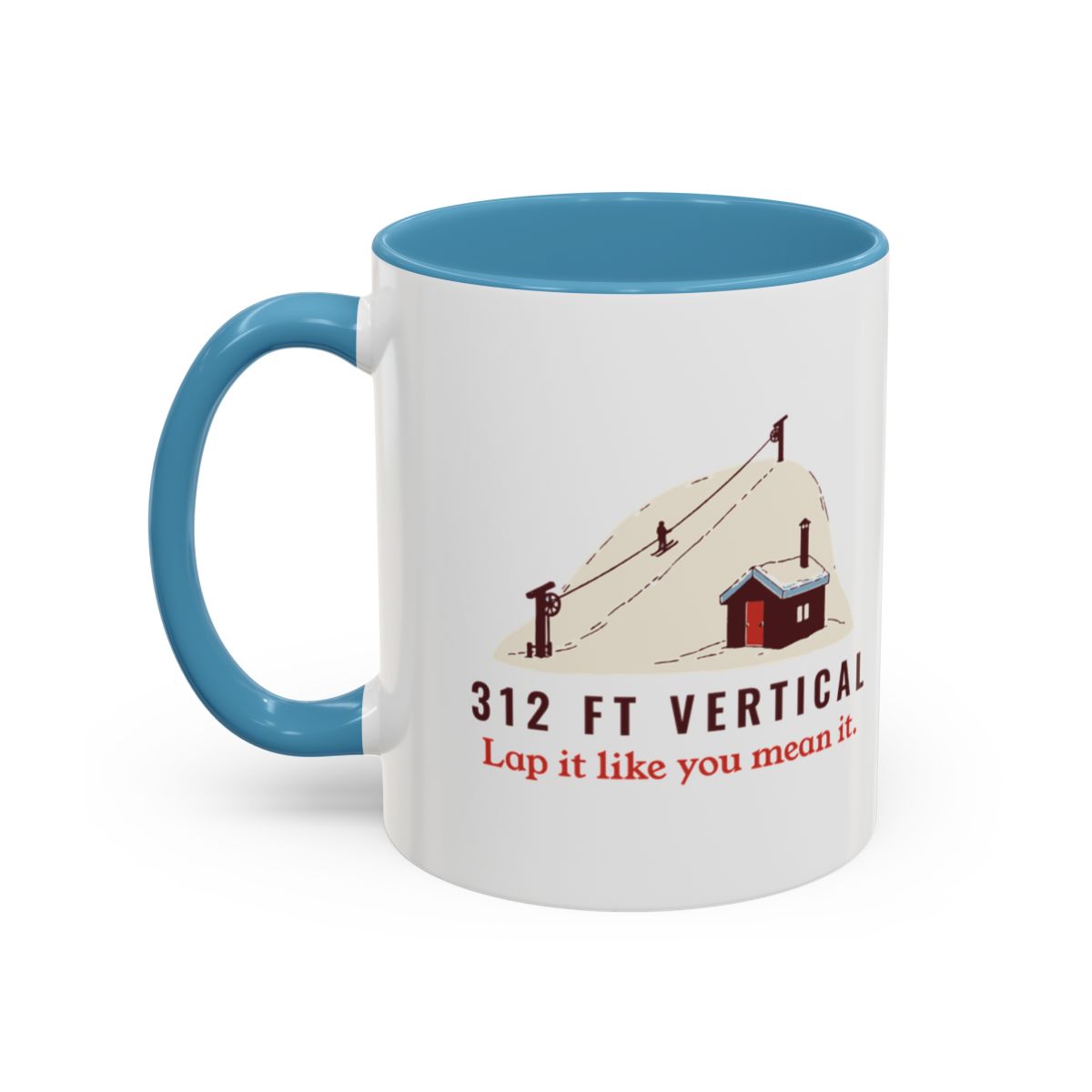 312 Ft Vertical Mug in Light Blue, left side
