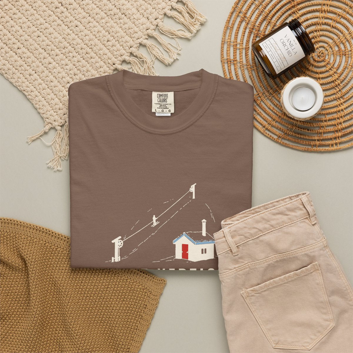 312 Ft Vertical Tee in Espresso, fabric and print detail