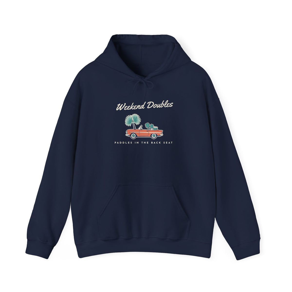 Weekend Doubles Hoodie in Navy, front view