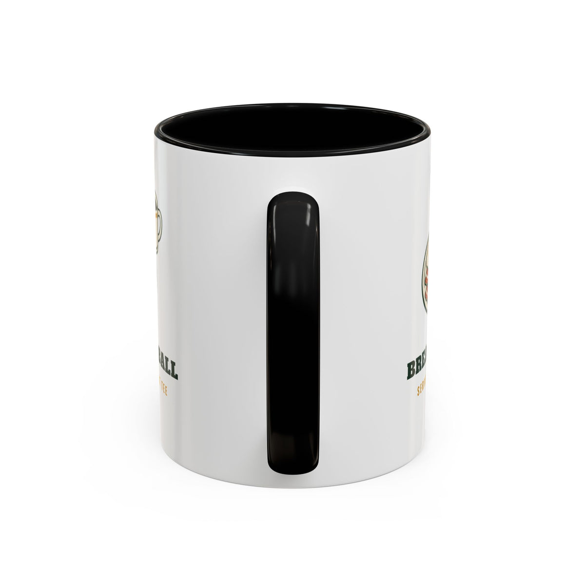 Breakfast Ball Mug in Black, handle view