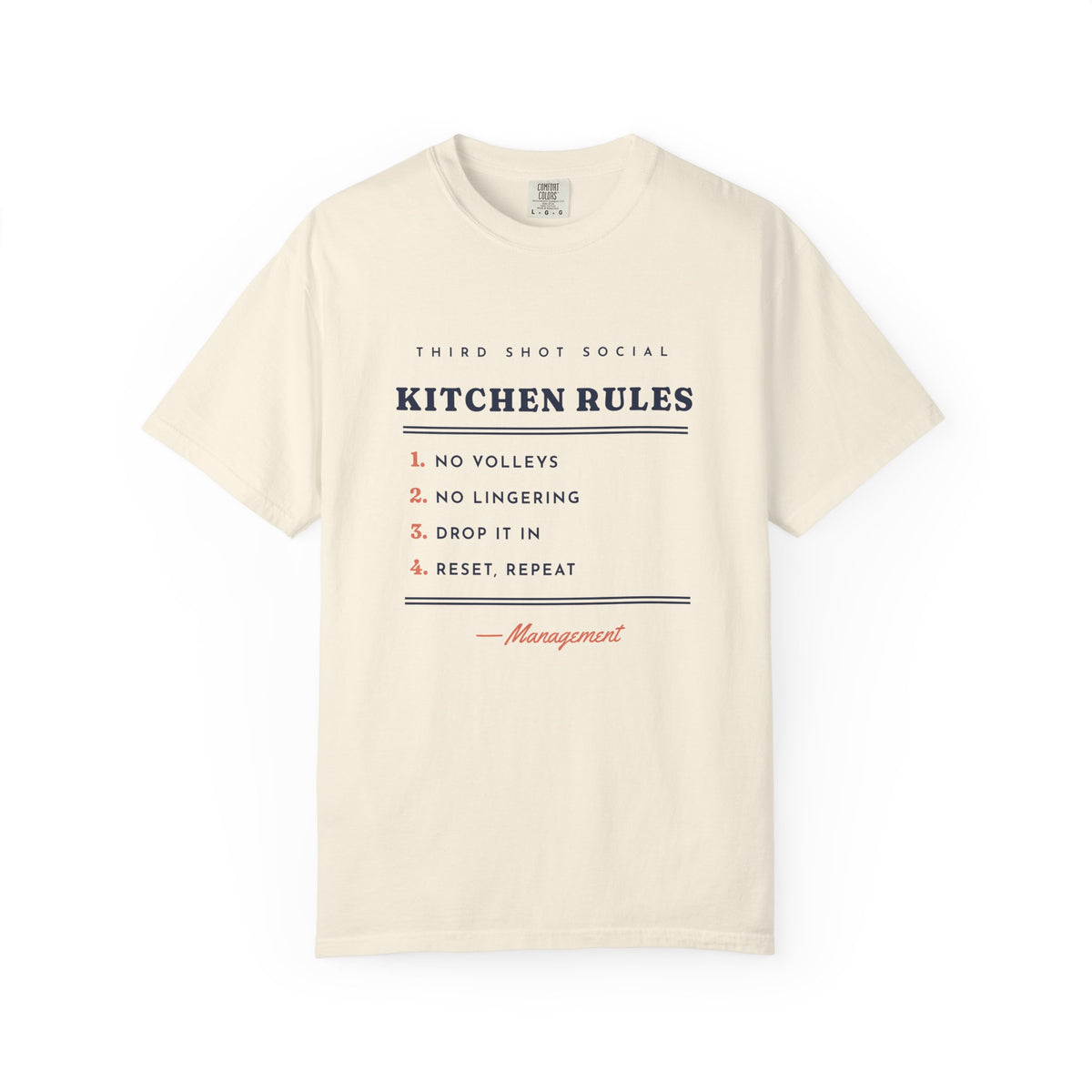 Kitchen Rules Tee in Ivory, front view