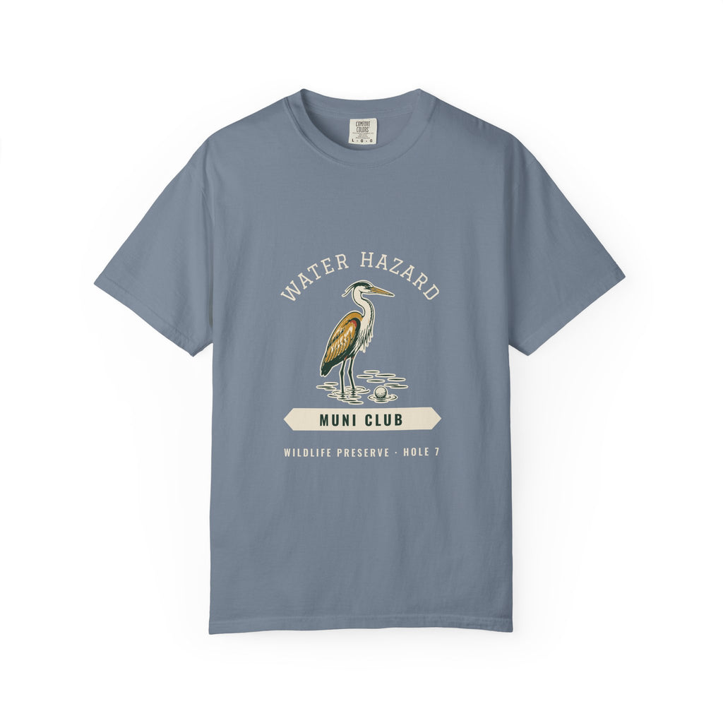 Water Hazard Tee in Blue Jean, front view