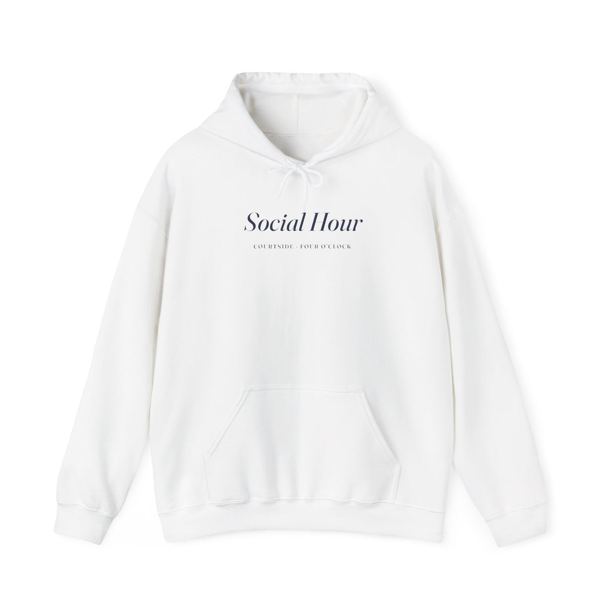 Social Hour Hoodie in White, front view