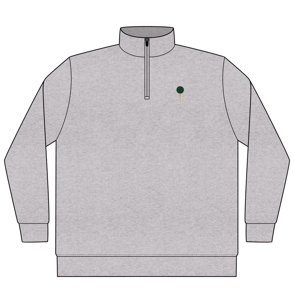 Tee & Ball Quarter-Zip in Grey Heather, front view
