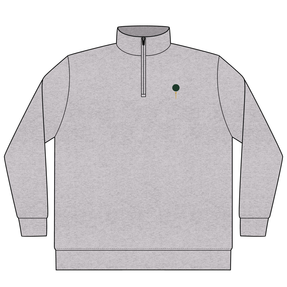 Tee & Ball Quarter-Zip in Grey Heather, front view