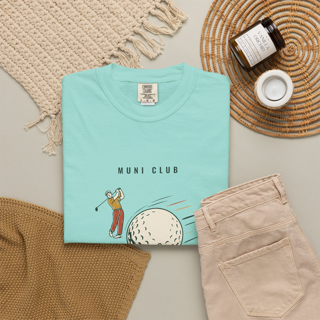 Fore! Tee in Chalky Mint, flat lay