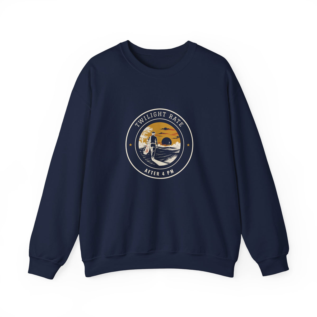 Twilight Rate Crewneck in Navy, front view