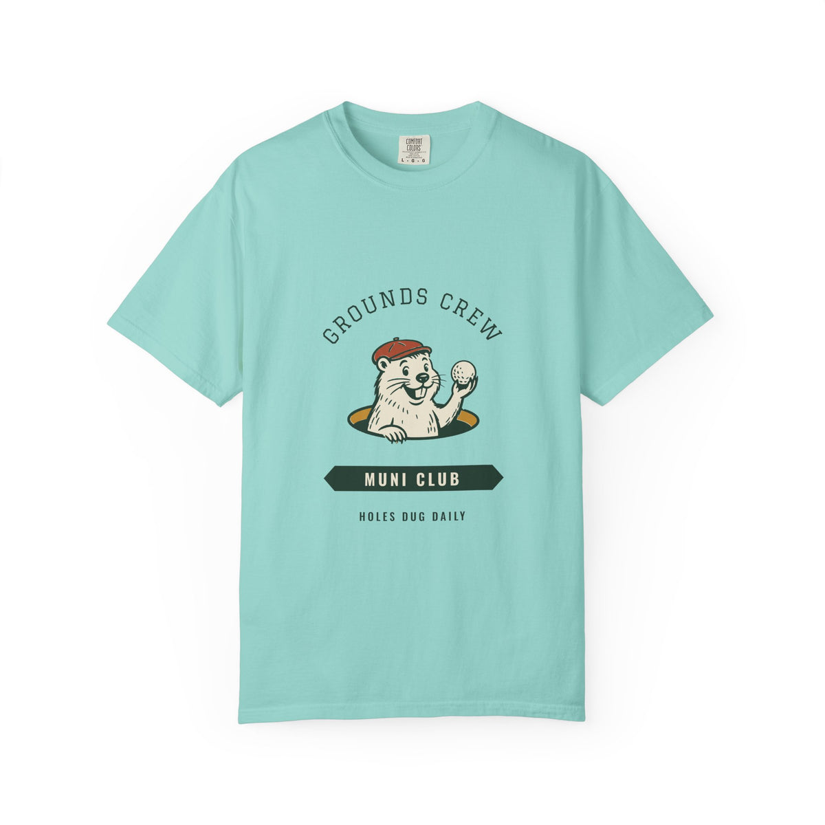 Grounds Crew Tee in Chalky Mint, front view