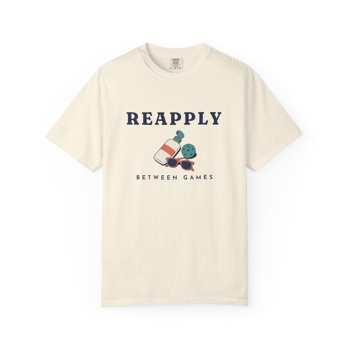 Reapply Between Games Tee in Ivory, front view