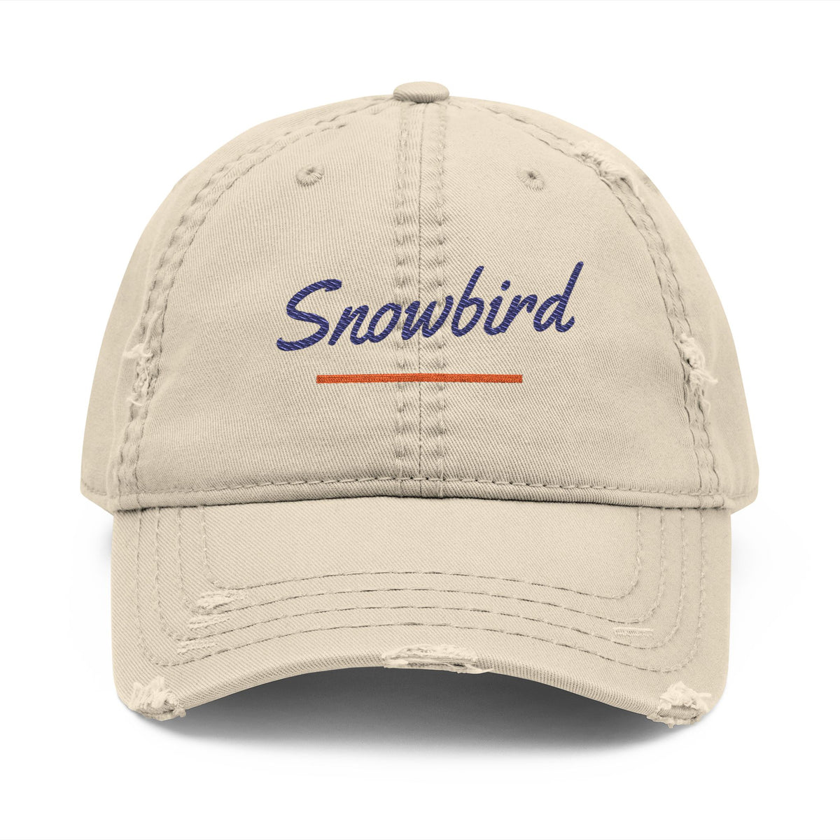 Snowbird Dad Hat in Khaki, front view